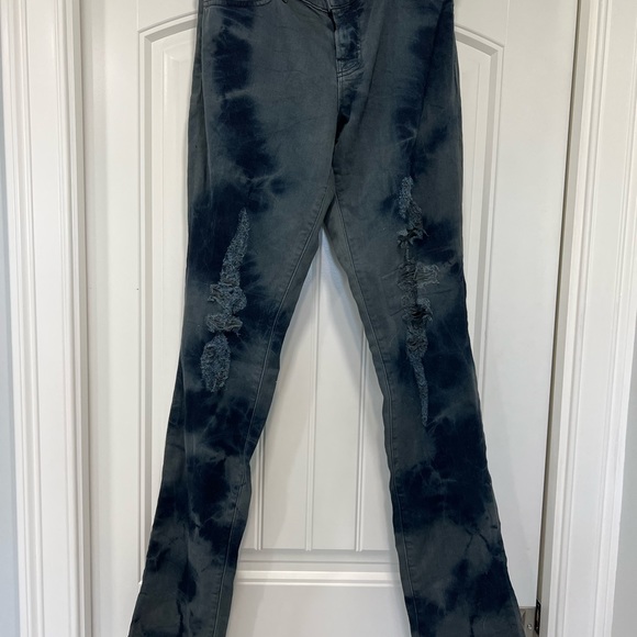 J BRAND Boutique Tie Dye Distressed Ripped Jeans Slash Berlin Jeans Denim 31 - Picture 3 of 10